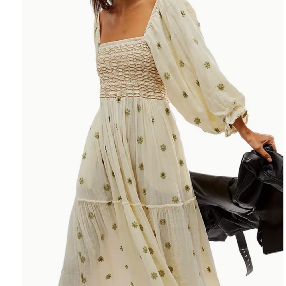 NEW! Floral Cream Maxi Dress
